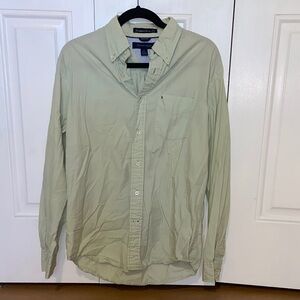 Tommy Hilfiger Men's Sage Green Button-Down Shirt
